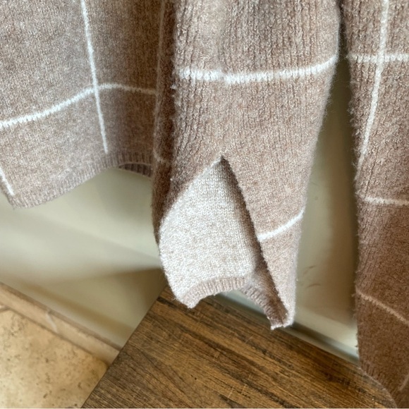 Madewell Windowpane Women’s Turtleneck Sweater Tan Size XL - Picture 7 of 10